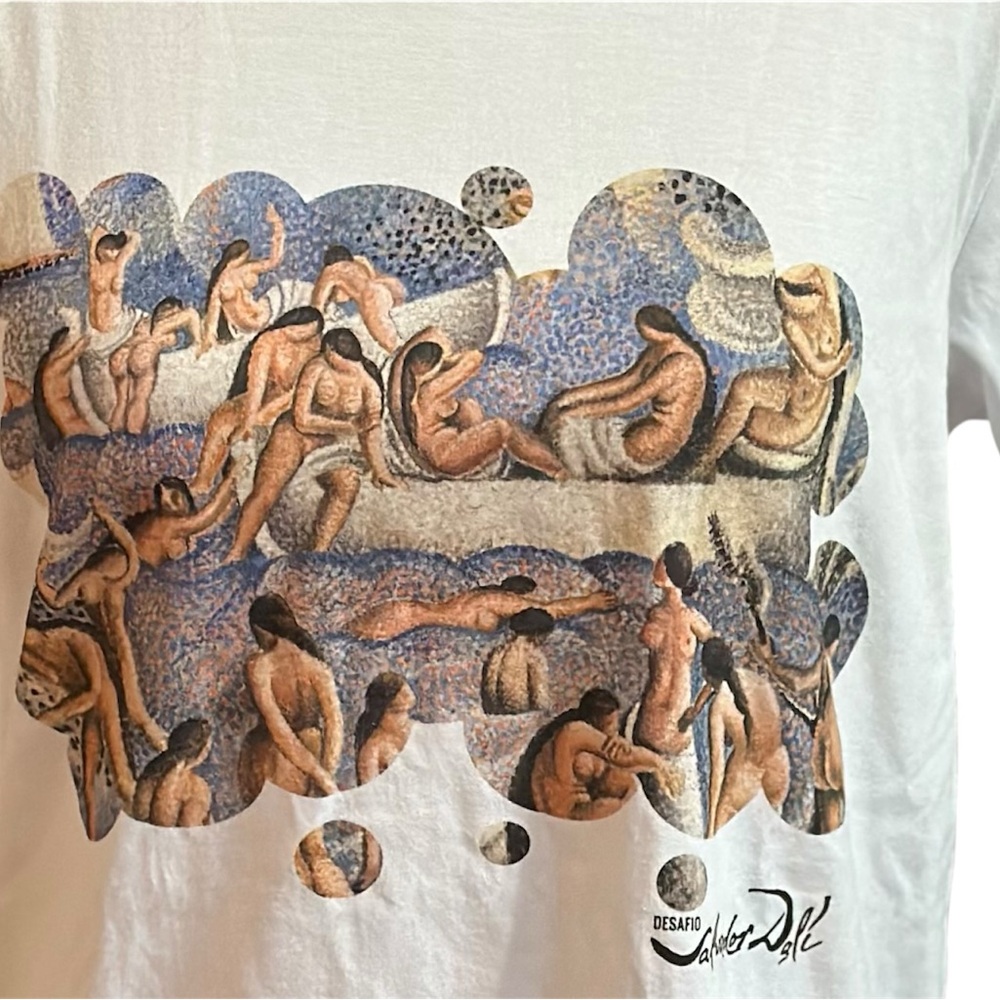 Salvador Dali White T-Shirt Bathers Of La Costa Brava Surrealist Art Crew Neck S